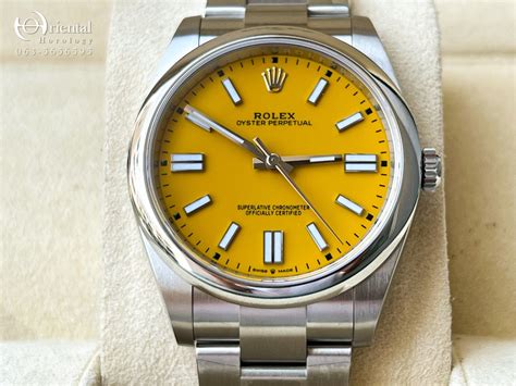 rolex yellow dial oyster perpetual|rolex oyster perpetual silver dial.